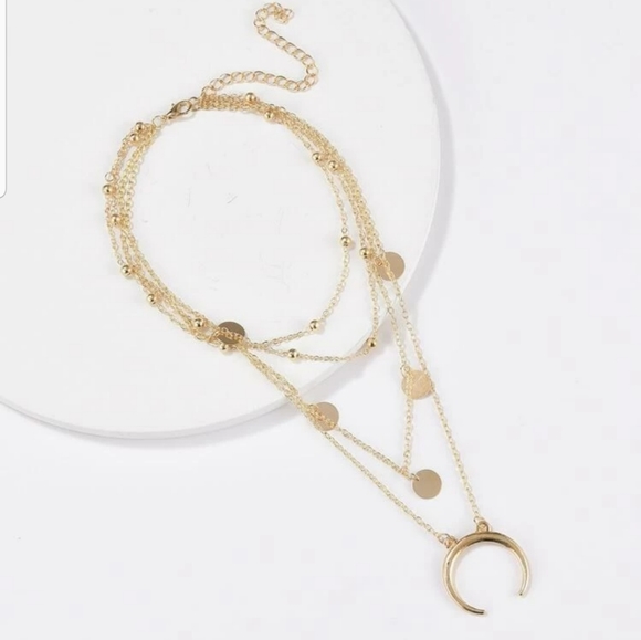 *Layla* Moon Layered Necklace - Picture 3 of 4